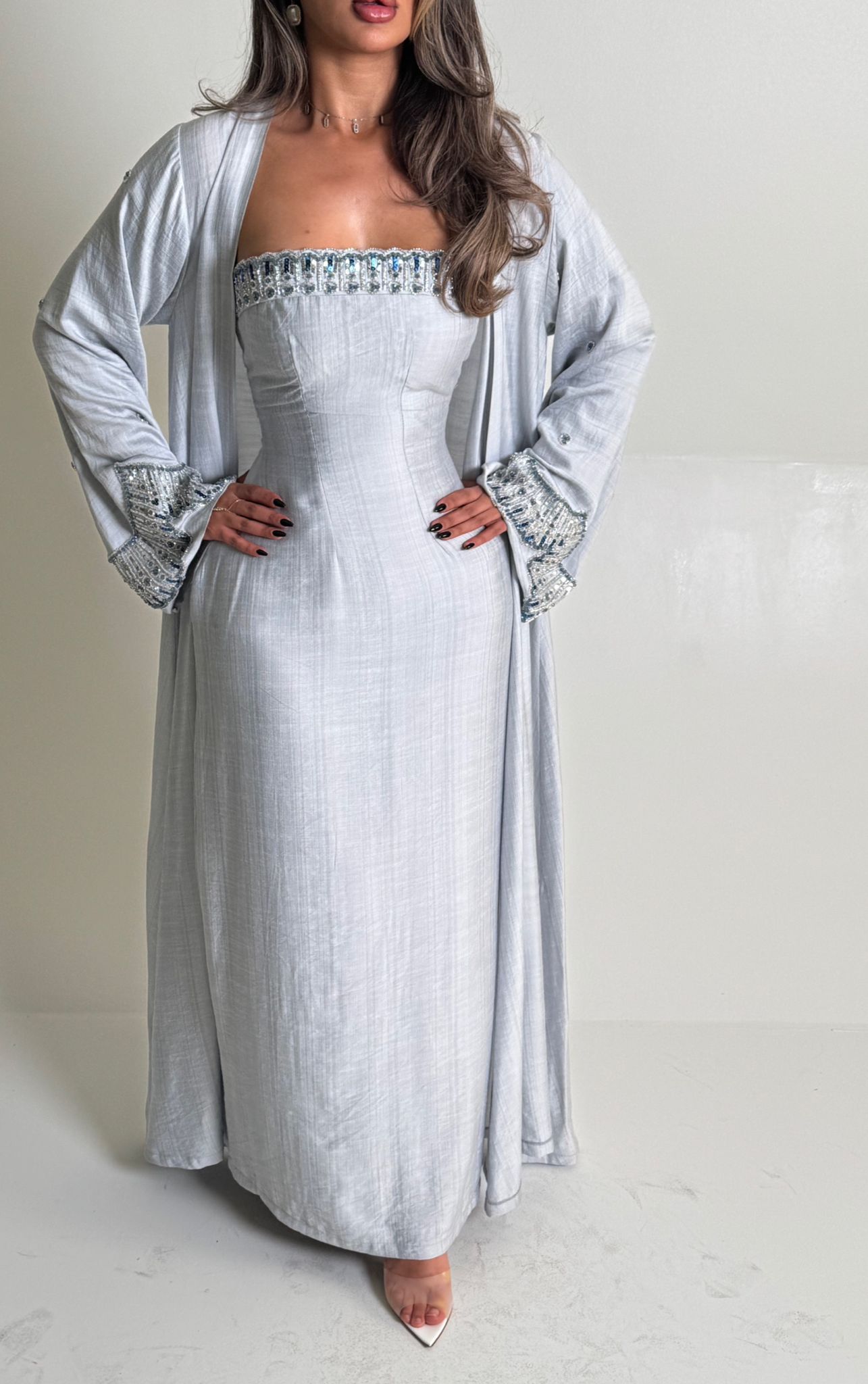 floral embroidered kaftan